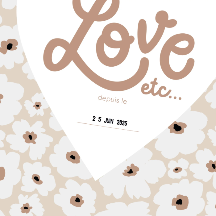 Affiche "Love depuis le..." | Fleurs