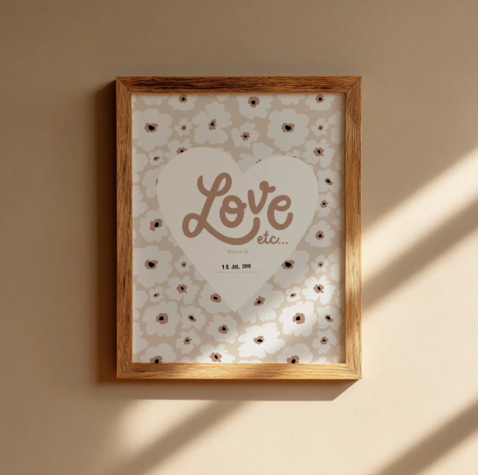 Affiche "Love depuis le..." | Fleurs