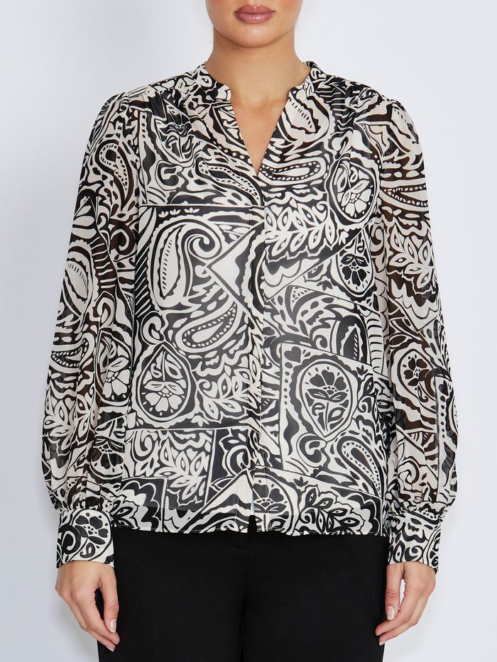 Alice Black Ivory Paisley Blouse