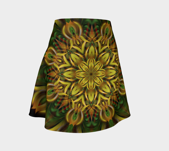 Alien Sunflower High Waist Flare Skirt