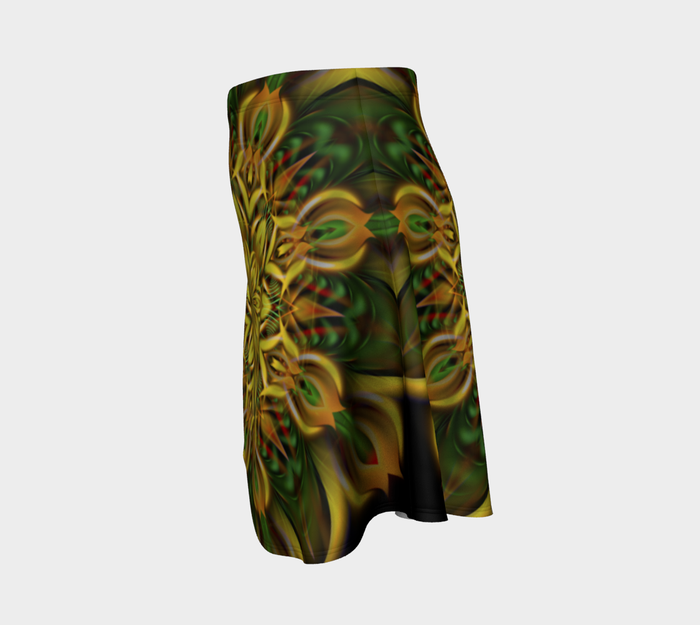 Alien Sunflower High Waist Flare Skirt