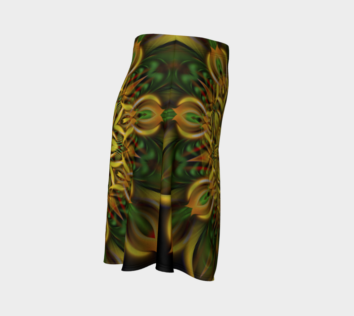 Alien Sunflower High Waist Flare Skirt