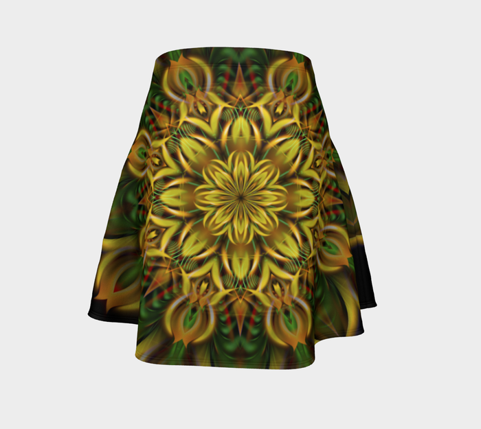 Alien Sunflower High Waist Flare Skirt