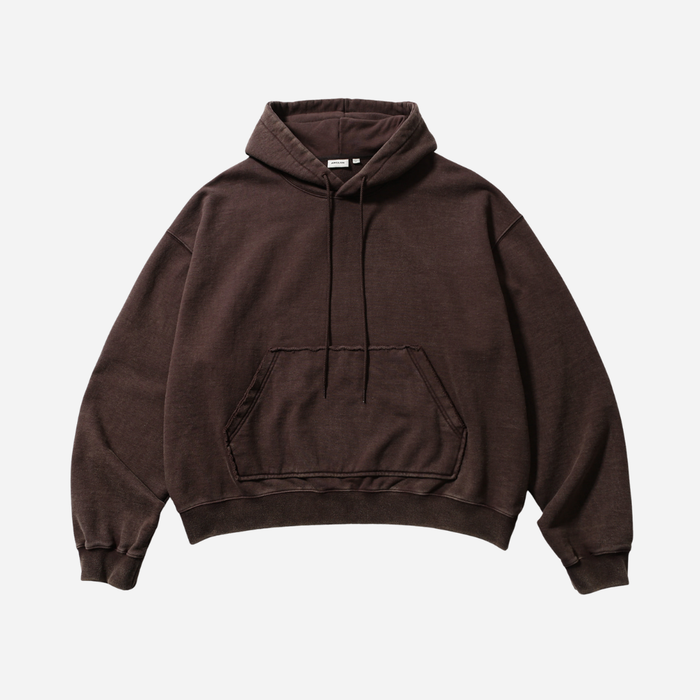 Anglan Heavyweight Washed Hoodie - Brown