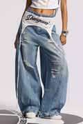 Anouk Asymmetric Deconstruct Barrel Jeans