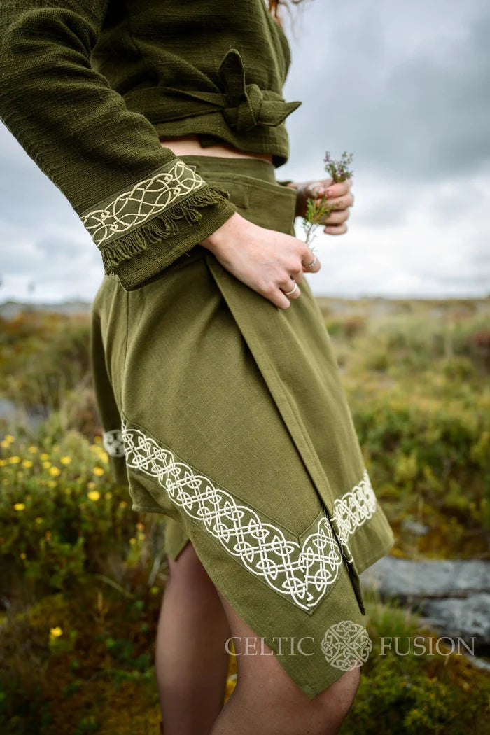Celtic Fusion Design, Irish-designed folklore-inspired clothing created with a focus on sustainability, natural textures, and