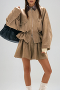 Aravinda Drawstring Ruch Ruffle Pants Set