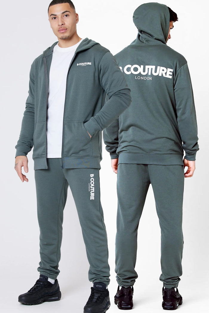 Auckland Fleece Full Zip Tracksuit - Gun Metal