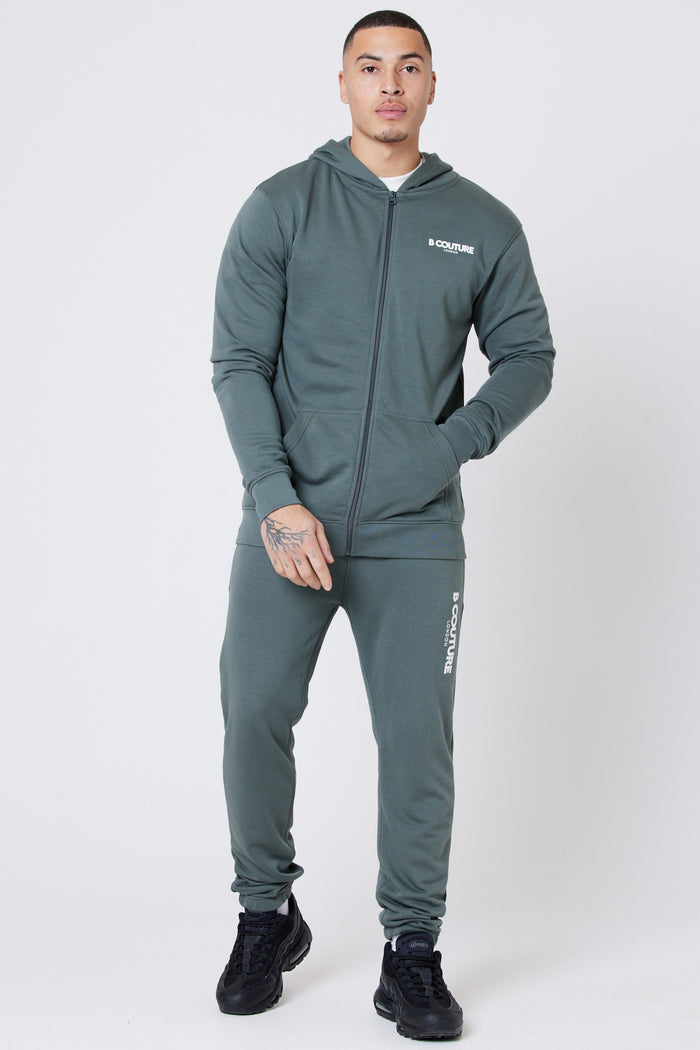 Auckland Fleece Full Zip Tracksuit - Gun Metal