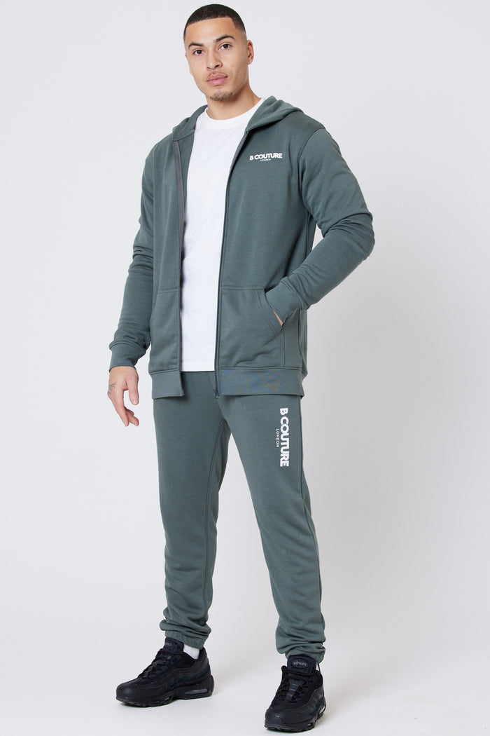 Auckland Fleece Full Zip Tracksuit - Gun Metal
