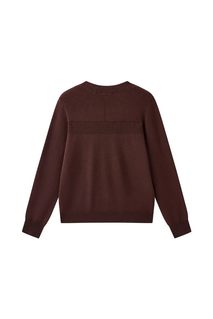 Austina-L-12-R Fine Knit Brown Sweater