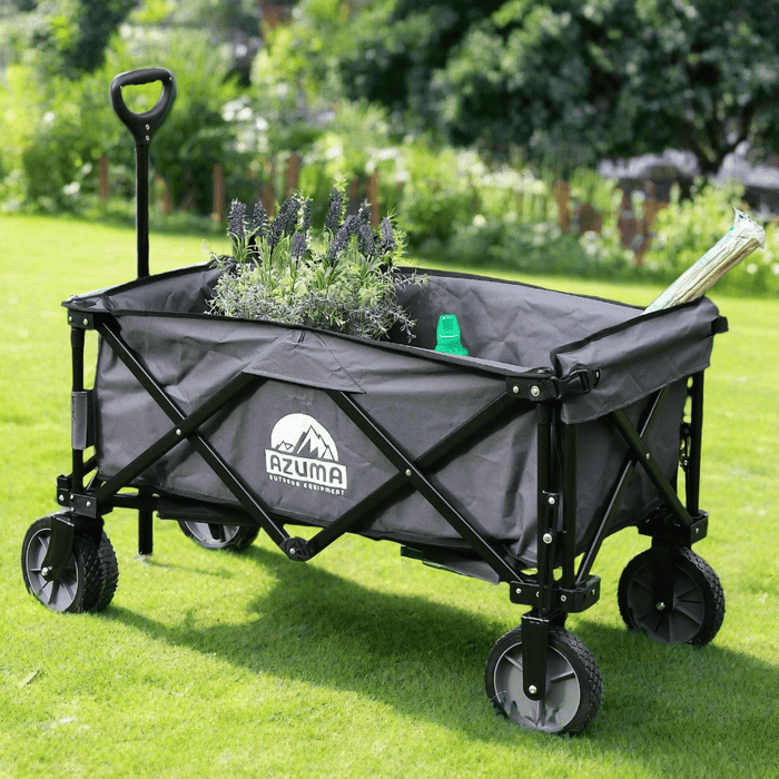 Azuma Folding Wagon Cart 70kg – Off-Road Utility Trolley for Camping, Garden & Beach