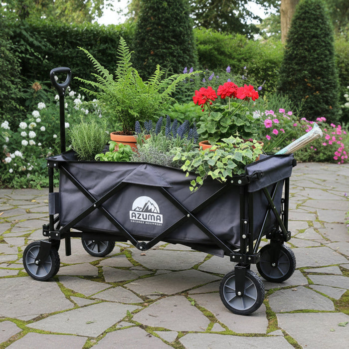 Azuma Folding Wagon Garden Trolley Cart Beach Camping Sports