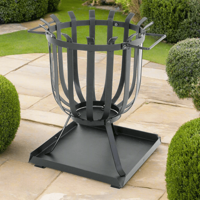 Azuma Tana Log Burner Patio Camping Fire Pit Black Steel Brazier