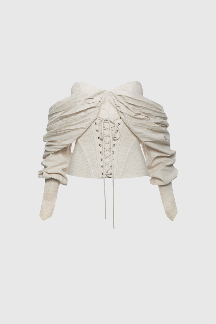 Ballad Off Shoulder Lace Up Corset Top