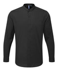 Banded collar grandad long sleeve shirt