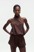 Bartolo Suede Halter Neck Top