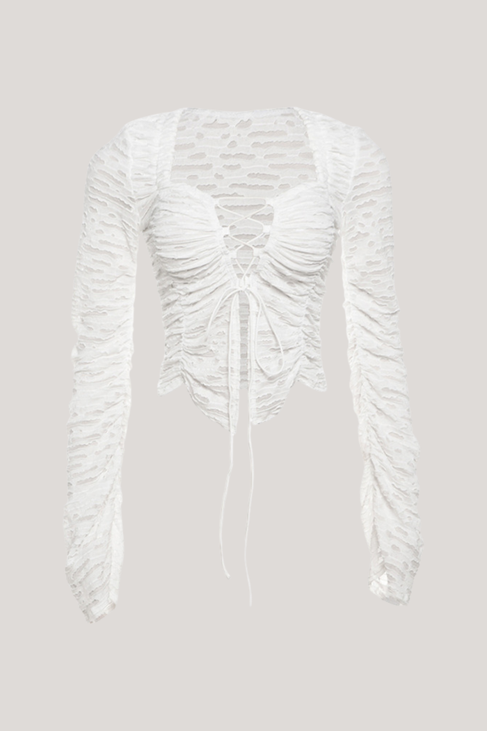 Batuhan Ruch Lace Up Drawstring Top