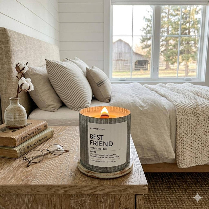 Beach Vibes Rustic Wood Wick Candle