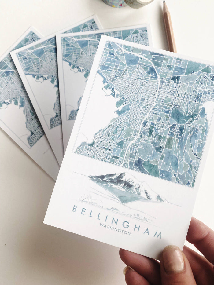 Bellingham + Mount Baker Postcard - Adored A Lovely Boutique