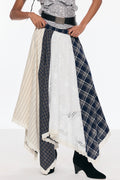 Belva Deconstruct Asymmetric Grid Skirt