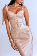 Beowulf Satin Corset Midi Dress