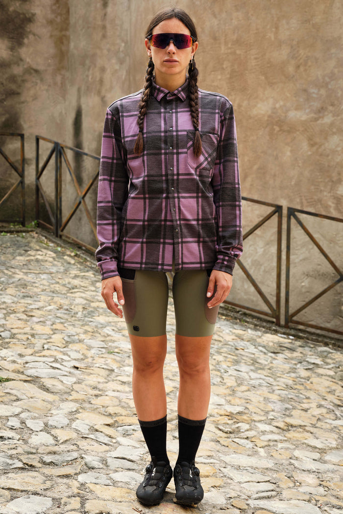 Beyond Gravel Button Down Long Sleeve Shirt by Giordana Cycling, , Made in Italy