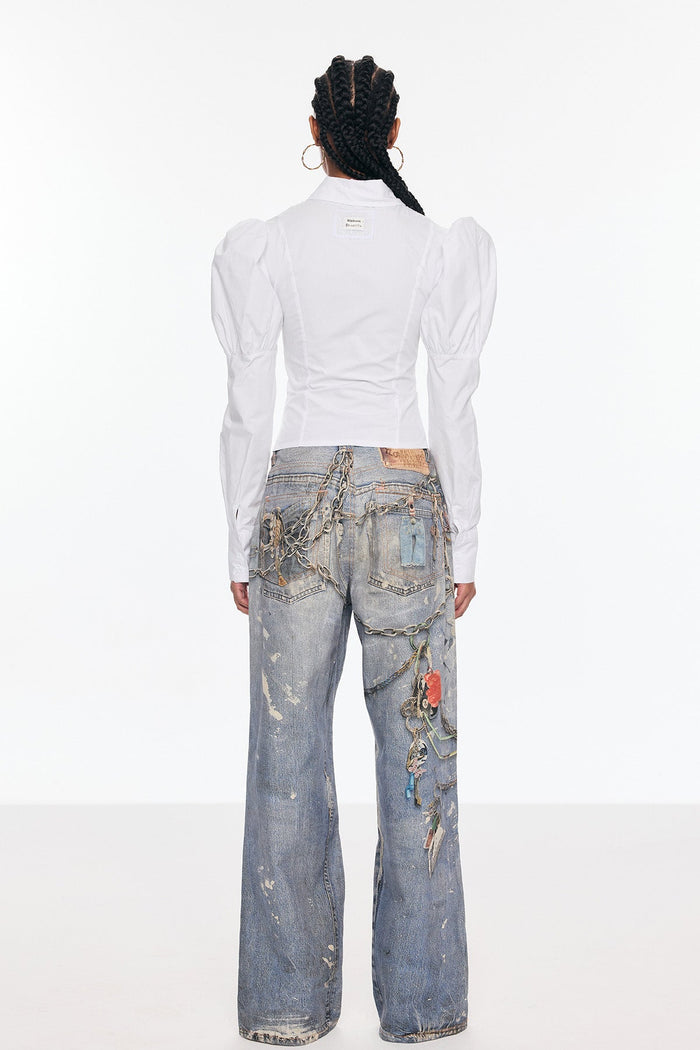 Birdie Print Barrel Jeans