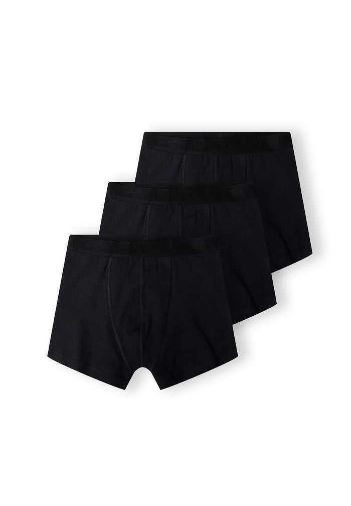 Mens Boxer Shorts 3-Pack, Soft Stretch, Black - 1