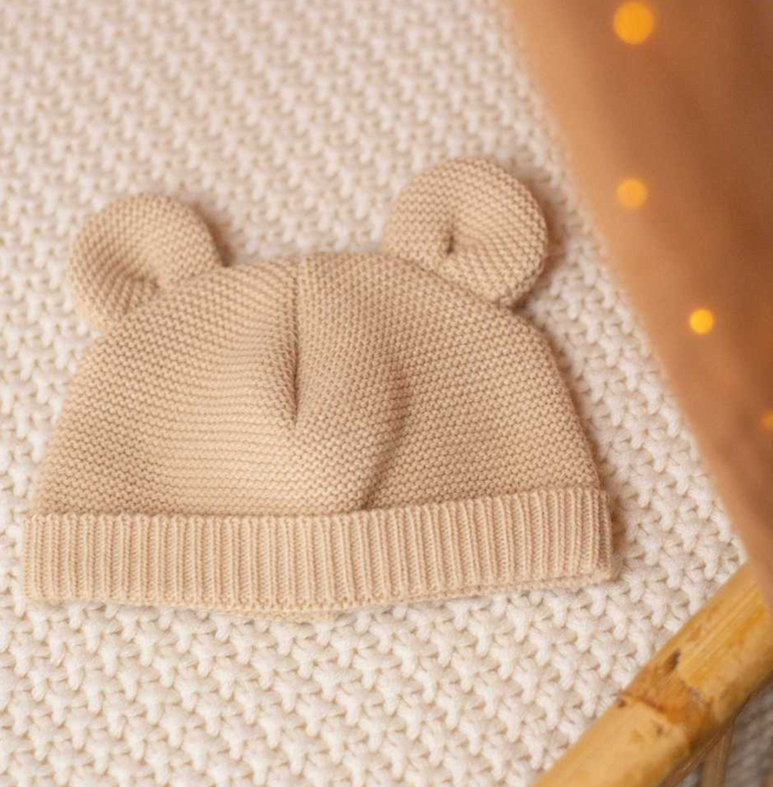 Bonnet de naissance | Maille Sable
