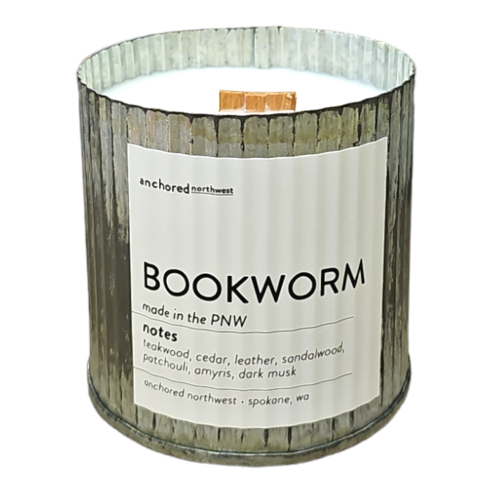 Bookworm Rustic Wood Wick Candle