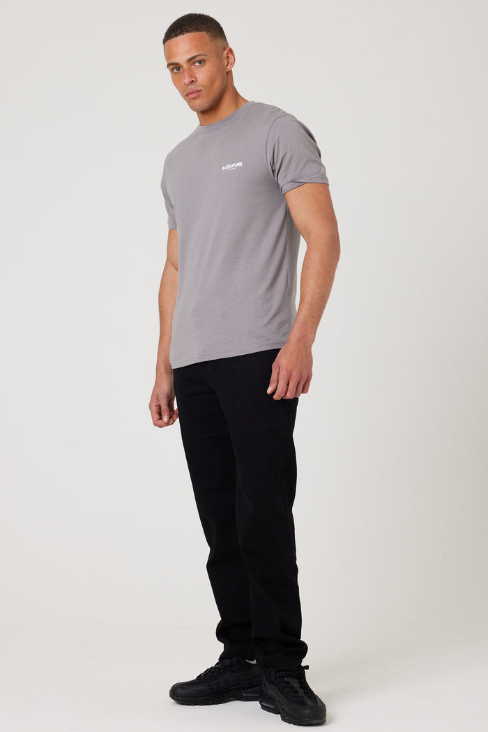Boston Street Regular Fit Cotton T-Shirt - Dark Grey