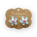 Boucles d'oreilles à clip | Fleurs bleues