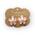 Boucles d'oreilles à clip | Fleurs violette