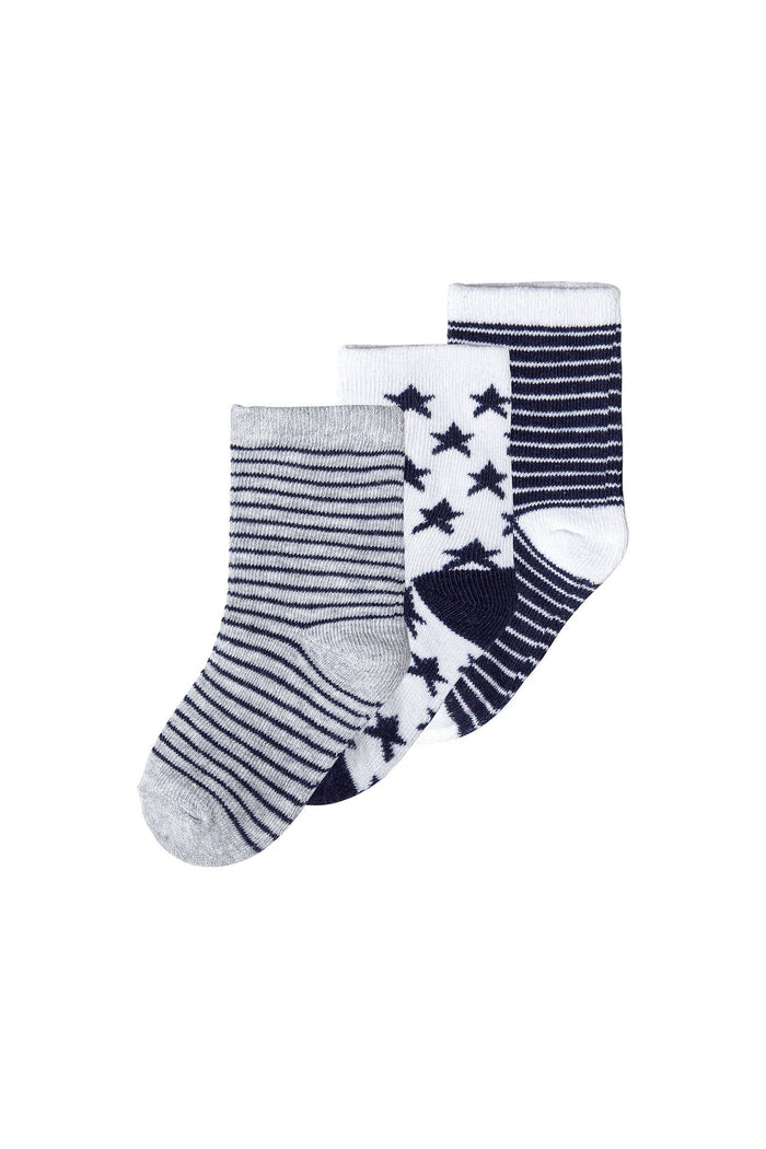Socks 3-Pack Stars Stripes Navy Grey White - 1