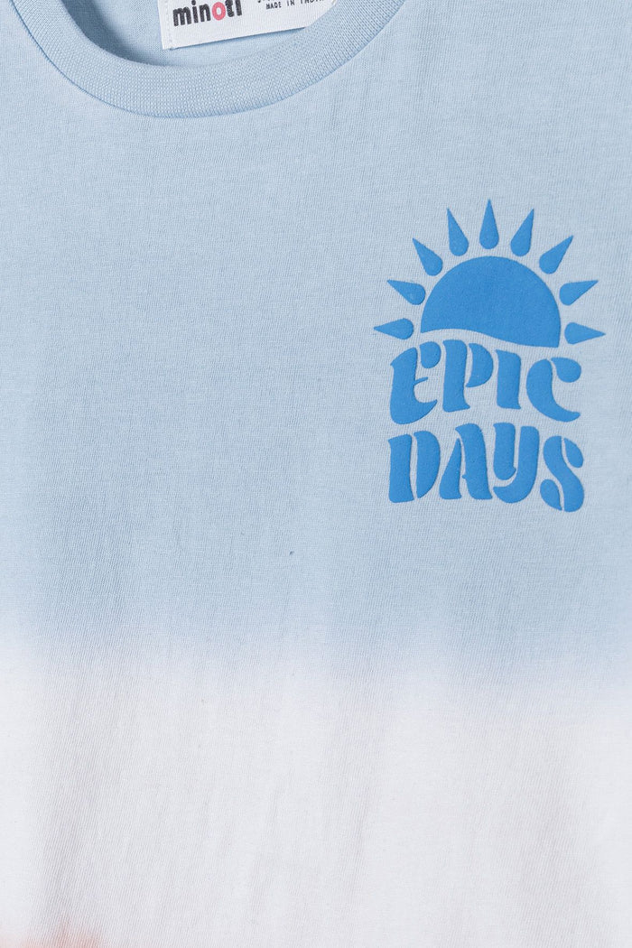 Short Sleeve T-Shirt, Dip Dye Blue Coral, Epic Days - 4