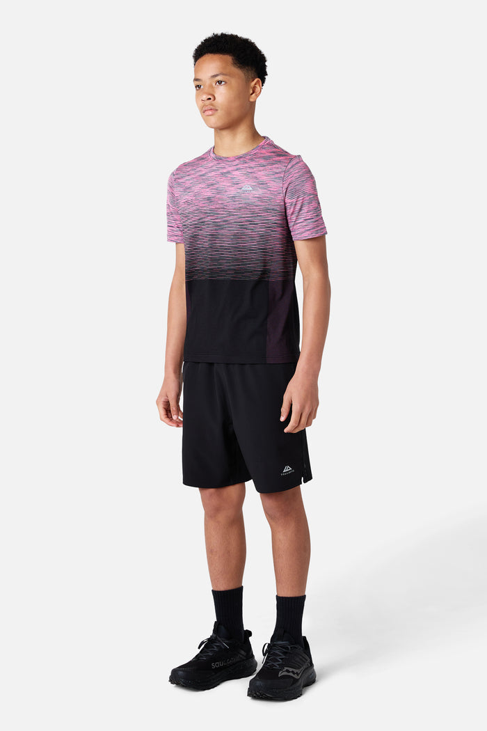 Boys Frequency Seamless Tee - Black/Storm Grey/Cloud Haze/Cosmic Pink