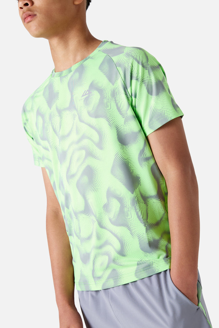 Boys Kinetic Tee - Moon Grey/Neon Lime