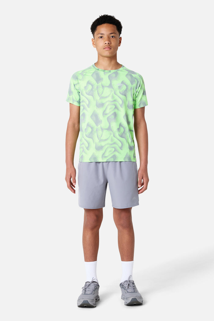 Boys Kinetic Tee - Moon Grey/Neon Lime