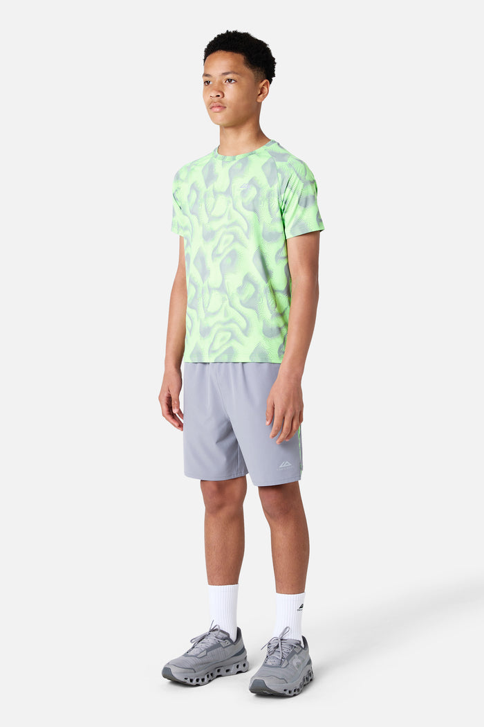 Boys Kinetic Tee - Moon Grey/Neon Lime