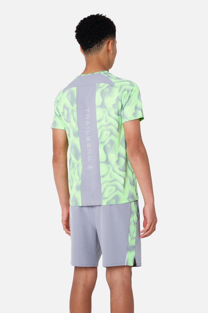 Boys Kinetic Tee - Moon Grey/Neon Lime