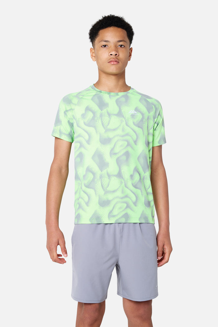 Boys Kinetic Tee - Moon Grey/Neon Lime
