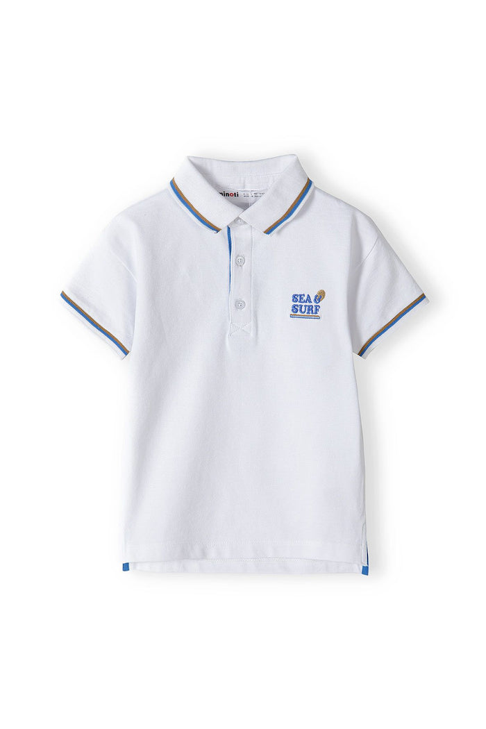 Polo Shirt Sea Surf Embroidery White - 2