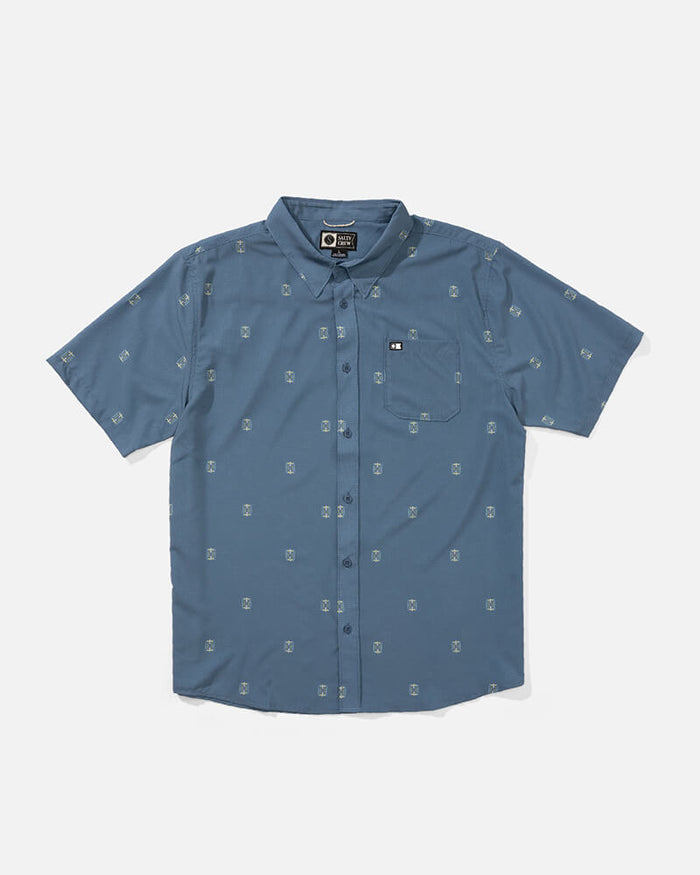 Breezer Perf Button Up - Channel Blue
