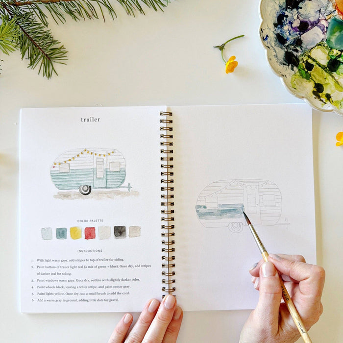 Camping watercolor workbook - Adored A Lovely Boutique
