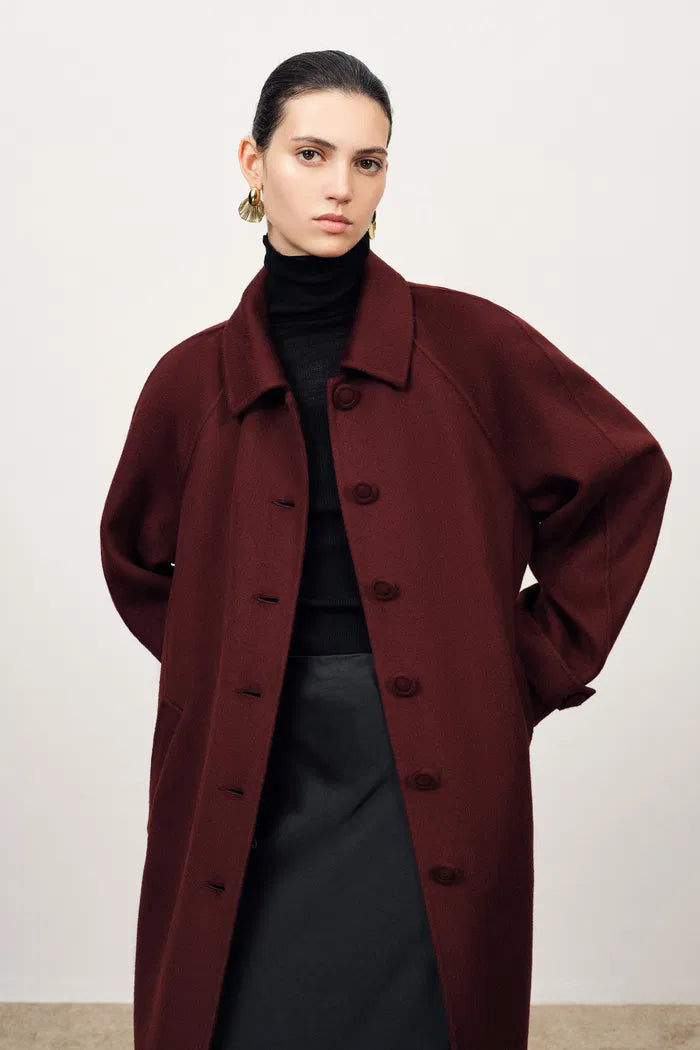Cape Trench Coat in Cashmere Wool Double-Face