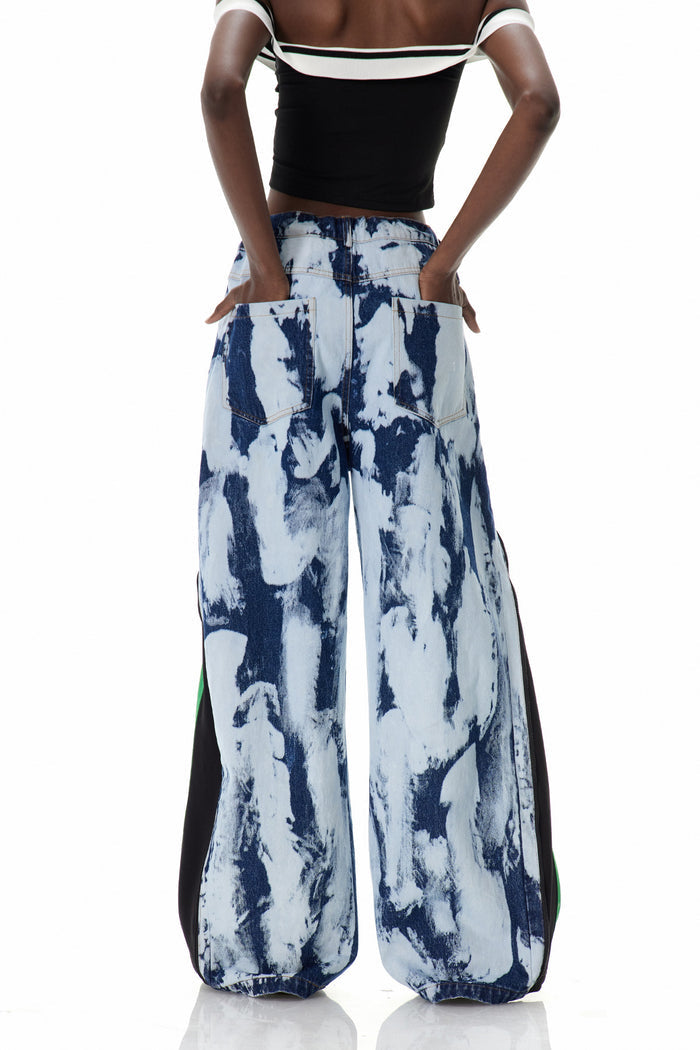 Caprina Zipper Tie Dye Jeans