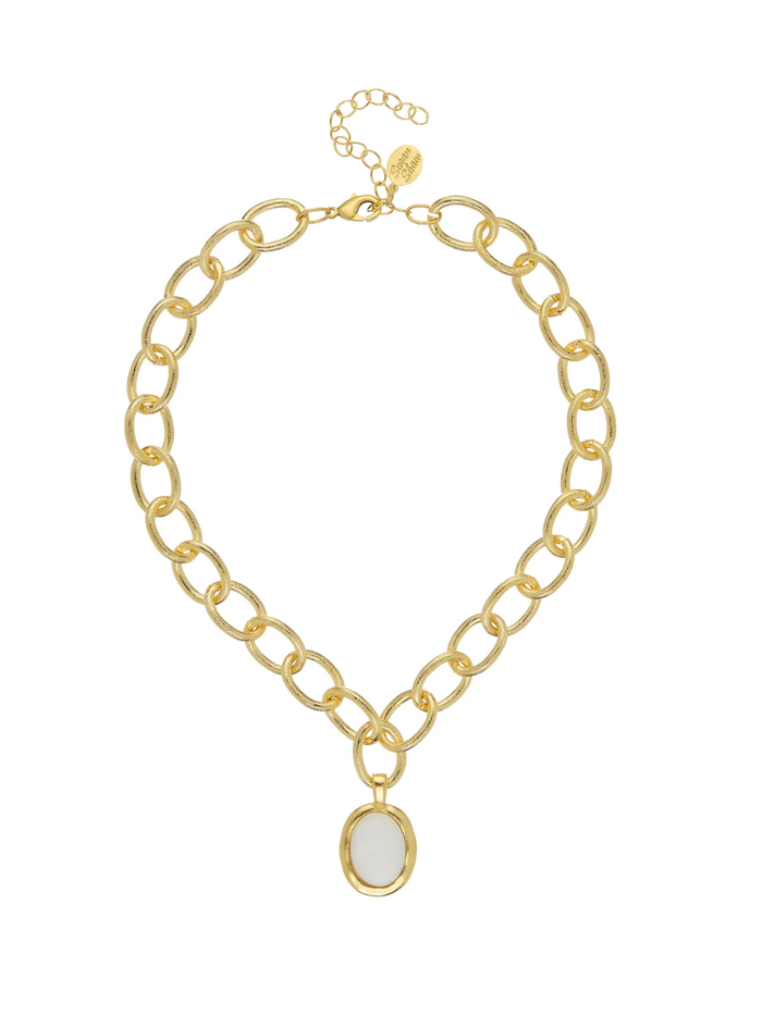 Caroline Loop Chain Necklace - White