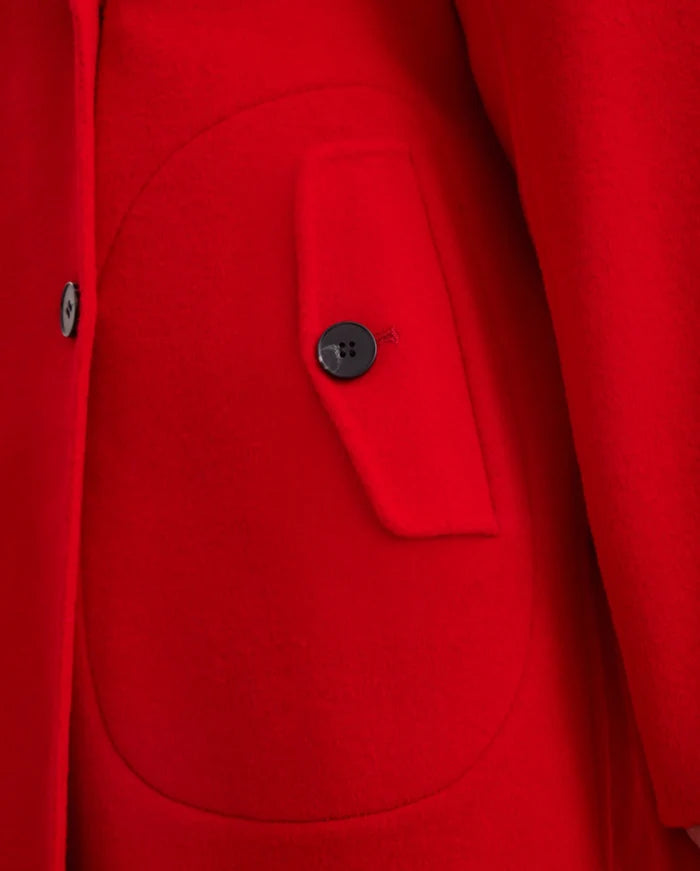 Cashmere Trench Coat with Large Notch Lapel