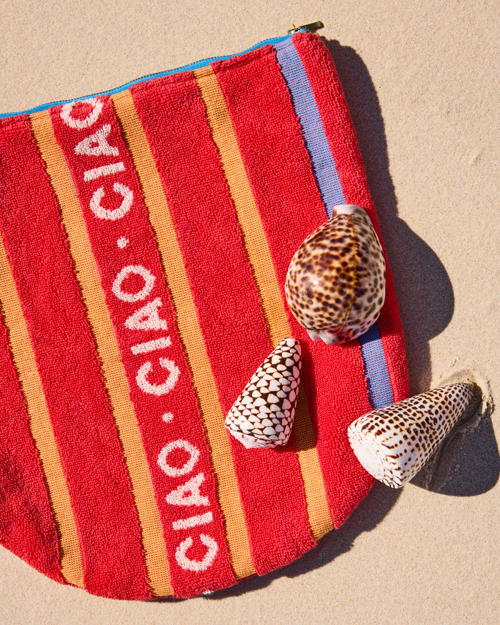 Ciao Stripe Terry Beach Carry All Pouch